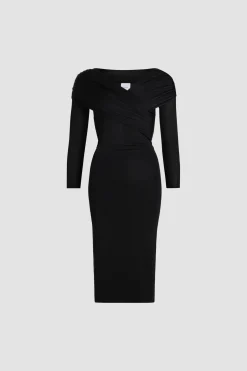 Robe croisée en jersey stretch