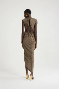 Robe dos nu en jersey stretch