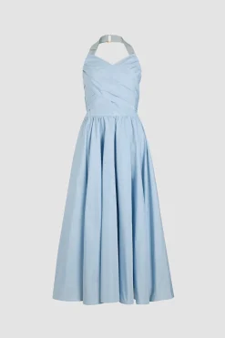 Robe longue dos nu en faille recyclée