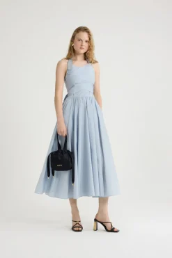 Robe longue dos nu en faille recyclée