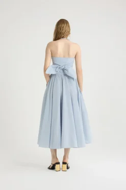 Robe longue dos nu en faille recyclée