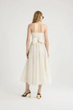 Robe longue dos nu en faille recyclée
