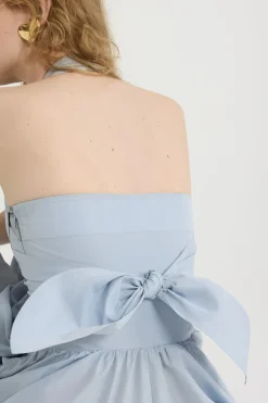 Robe longue dos nu en faille recyclée