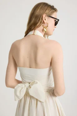 Robe longue dos nu en faille recyclée