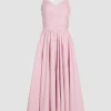 Robe longue dos nu en popeline de coton bio imprimée