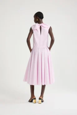 Robe midi boutonnée en popeline de coton bio