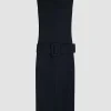 Robe midi ceinturée en nylon léger recyclé