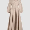 Robe midi croisée en popeline de coton bio imprimée