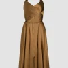 Robe midi en satin