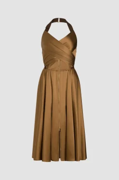 Robe midi en satin