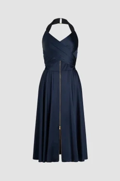 Robe midi en satin