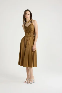 Robe midi en satin