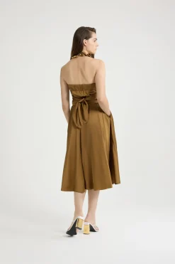 Robe midi en satin