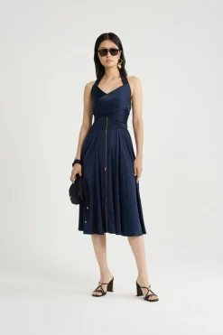 Robe midi en satin