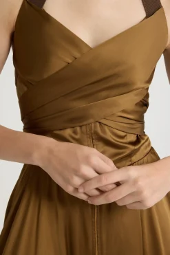 Robe midi en satin