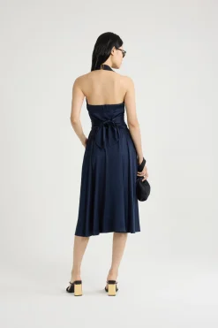 Robe midi en satin
