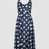 Robe midi en satin imprimé