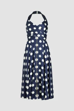 Robe midi en satin imprimé