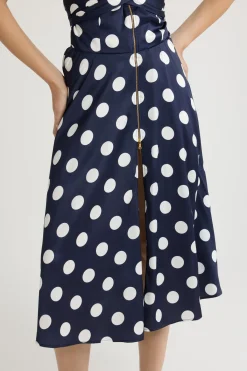 Robe midi en satin imprimé