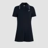 Robe polo courte à monogramme JP brodé en coton bio piqué