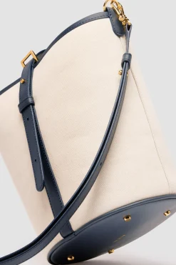 Sac seau JP en cuir et coton