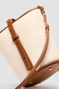 Sac seau JP en cuir et coton
