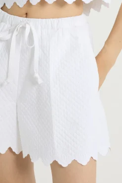 Short en viscose mélangée éco-responsable matelassée