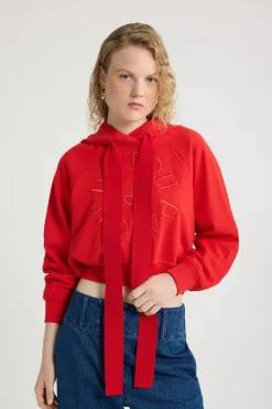Sweatshirt à logo médaillon en coton bio