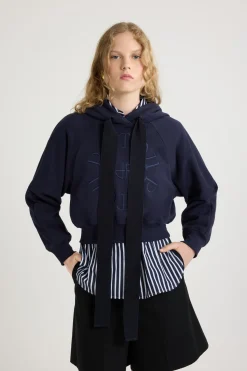 Sweatshirt à logo médaillon en coton bio