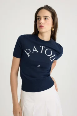 Top à logo Patou en maille de coton mélangé