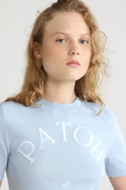 Top à logo Patou en maille de coton mélangé
