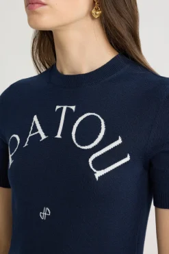 Top à logo Patou en maille de coton mélangé