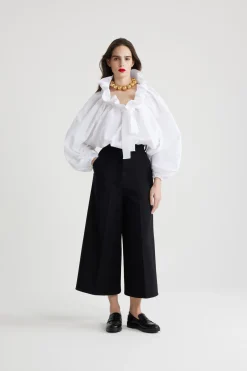 Top à manches bouffantes