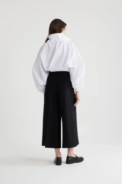 Top à manches bouffantes