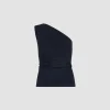 Top asymétrique en coton bio stretch