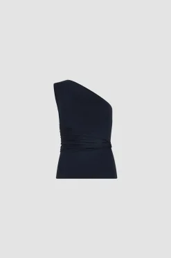 Top asymétrique en coton bio stretch