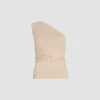 Top asymétrique en coton bio stretch