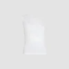 Top asymétrique en coton bio stretch