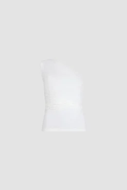 Top asymétrique en coton bio stretch