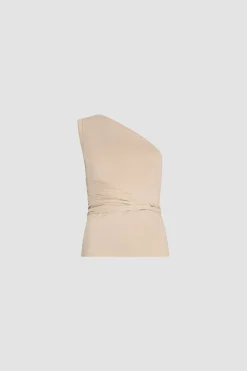 Top asymétrique en coton bio stretch