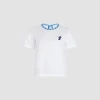 T-shirt à col imprimé en coton bio