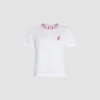 T-shirt à col imprimé en coton bio