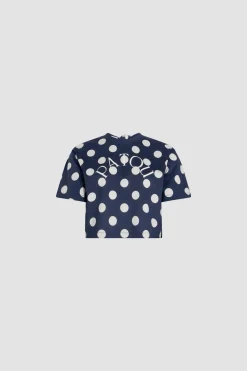 T-shirt fendu à logo Patou en coton bio imprimé