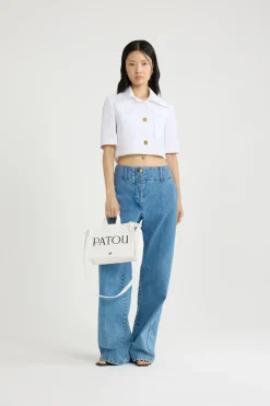 Veste courte en gabardine de coton bio