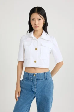 Veste courte en gabardine de coton bio