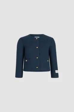 Veste courte en tweed de coton bio léger