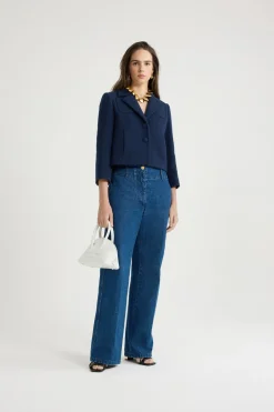 Veste courte en tweed de coton bio léger