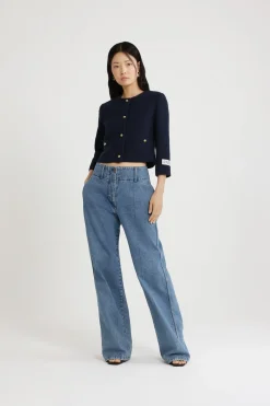 Veste courte en tweed de coton bio léger