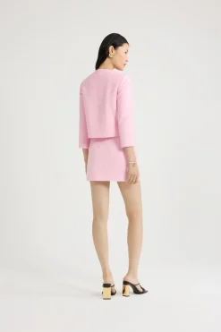 Veste courte en tweed de coton bio léger