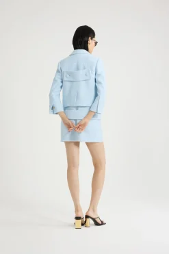 Veste courte en tweed de coton bio léger